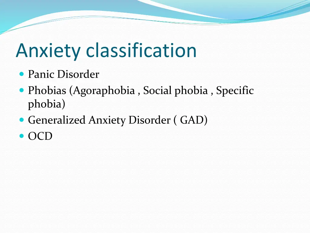 anxiety classification