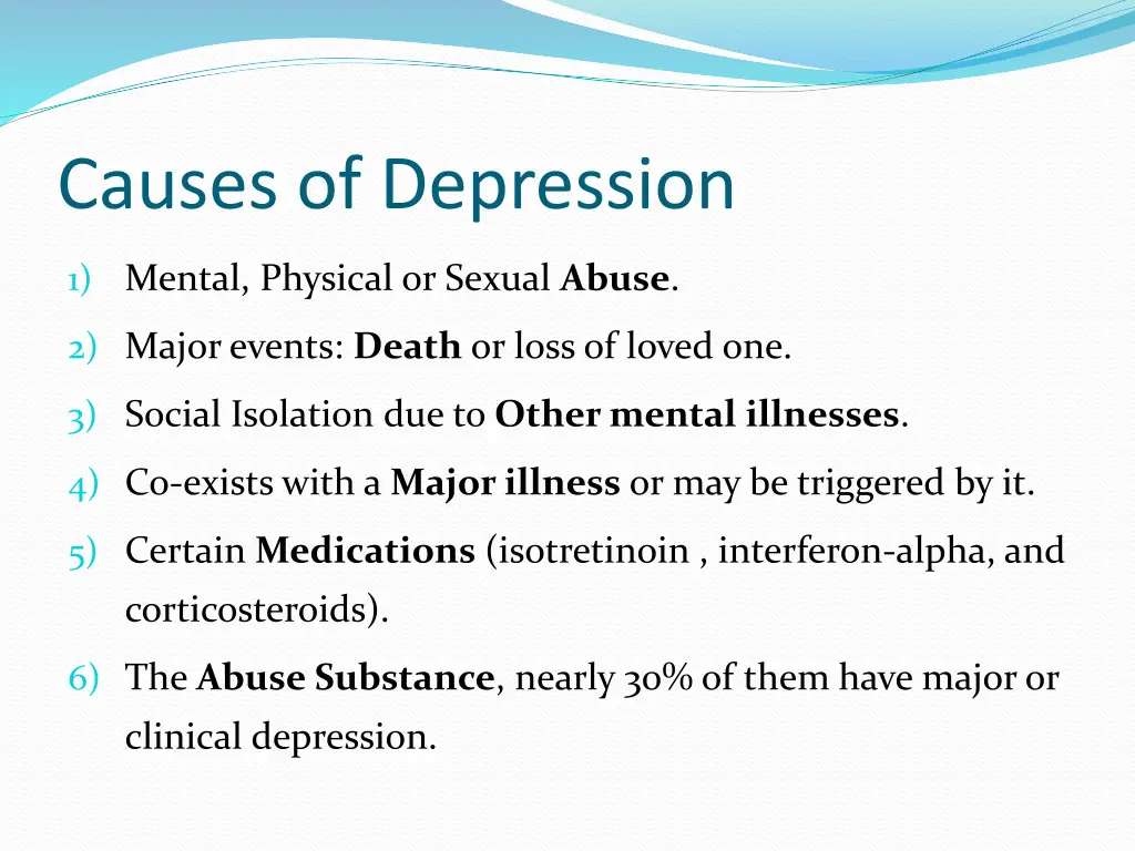 causes of depression 1