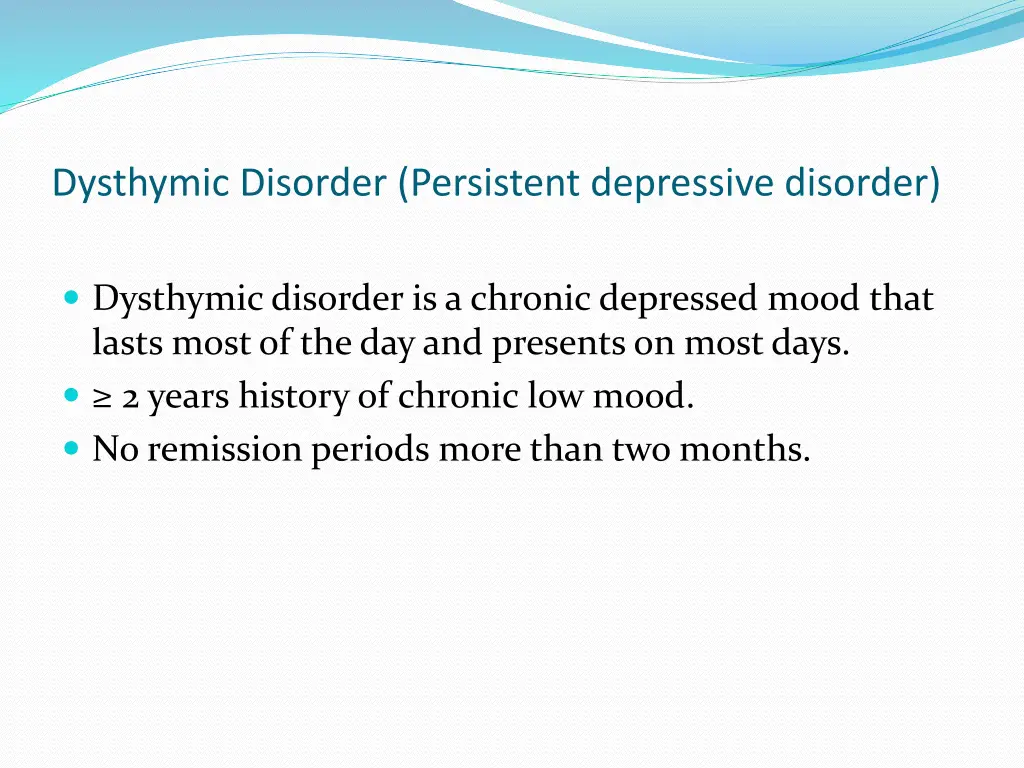 dysthymic disorder persistent depressive disorder