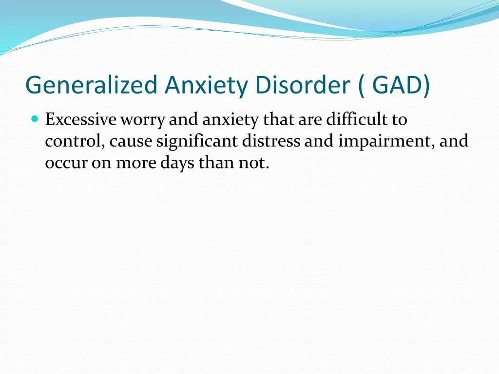 generalized anxiety disorder gad