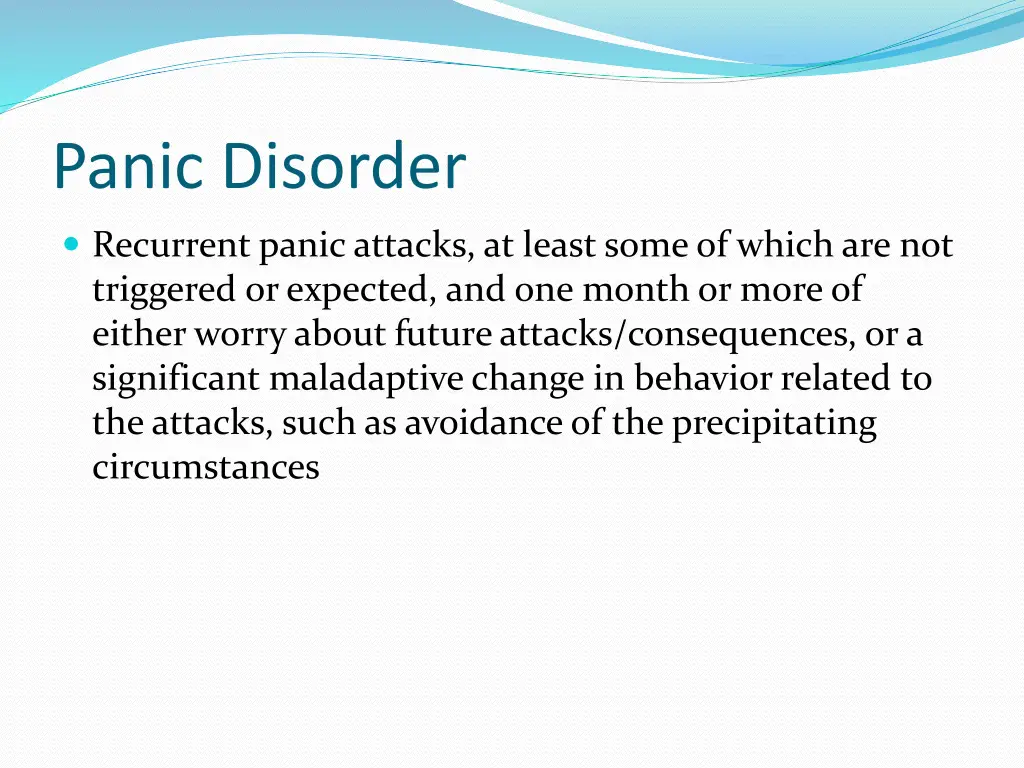 panic disorder