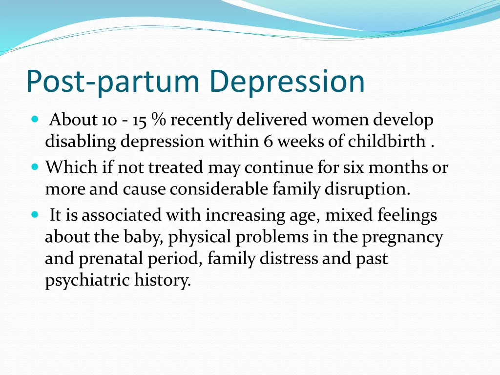 post partum depression