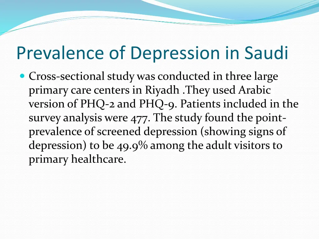 prevalence of depression in saudi