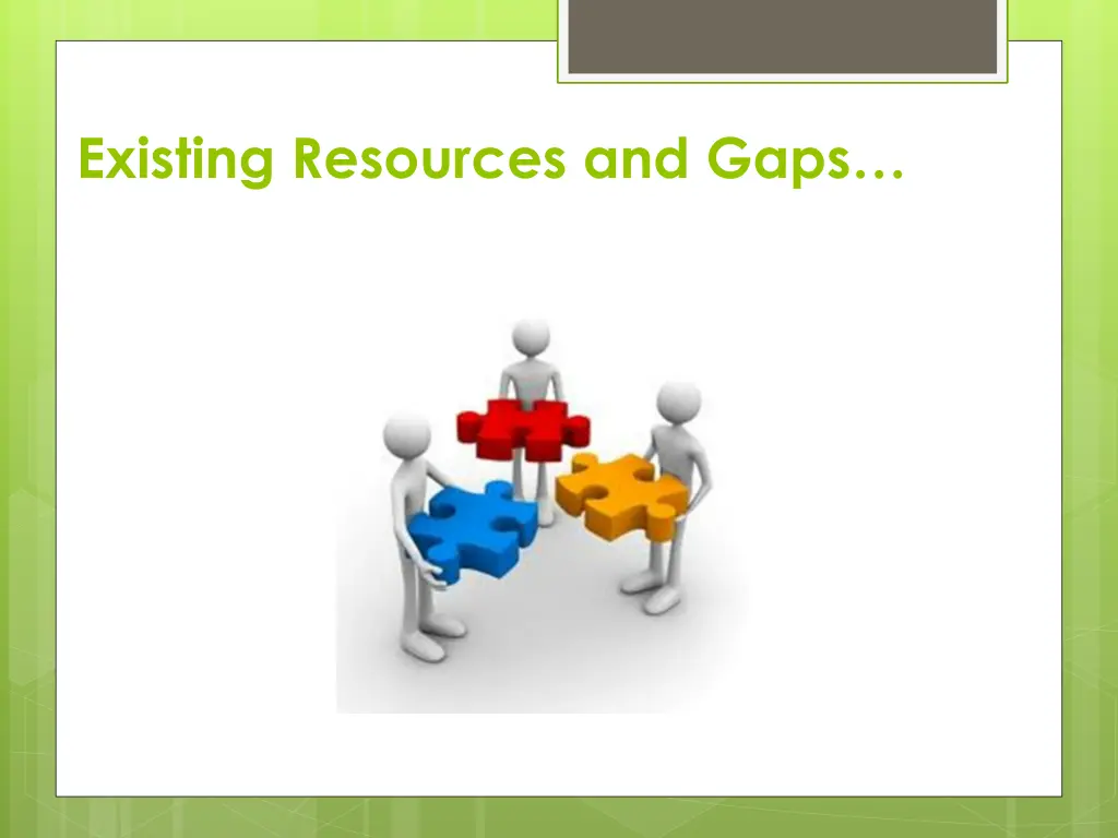 existing resources and gaps