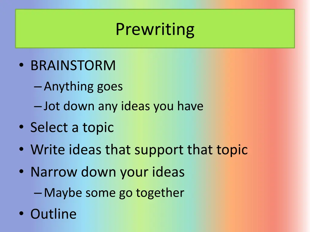 prewriting