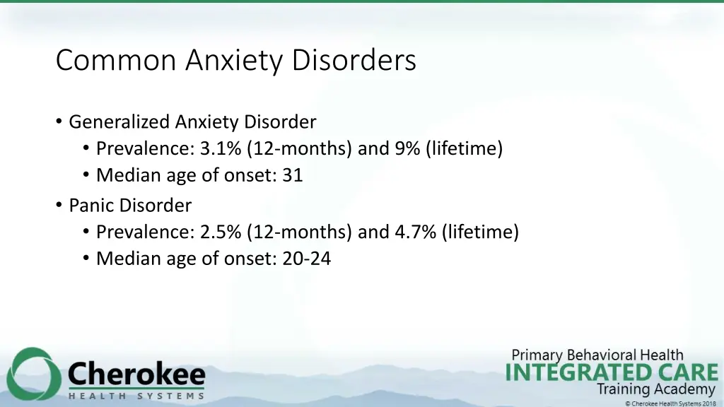 common anxiety disorders