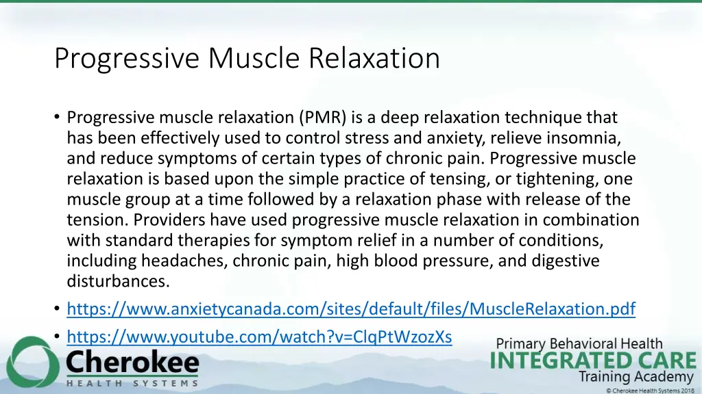 progressive muscle relaxation