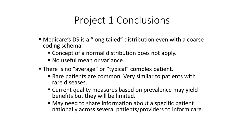 project 1 conclusions