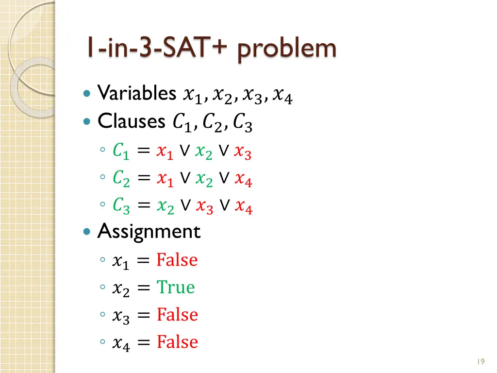 1 in 3 sat problem 3