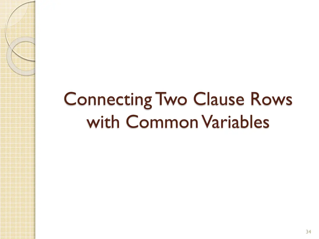 connecting two clause rows with common variables