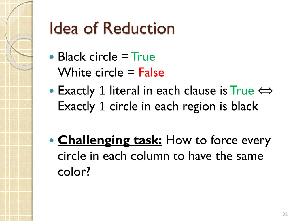 idea of reduction 1