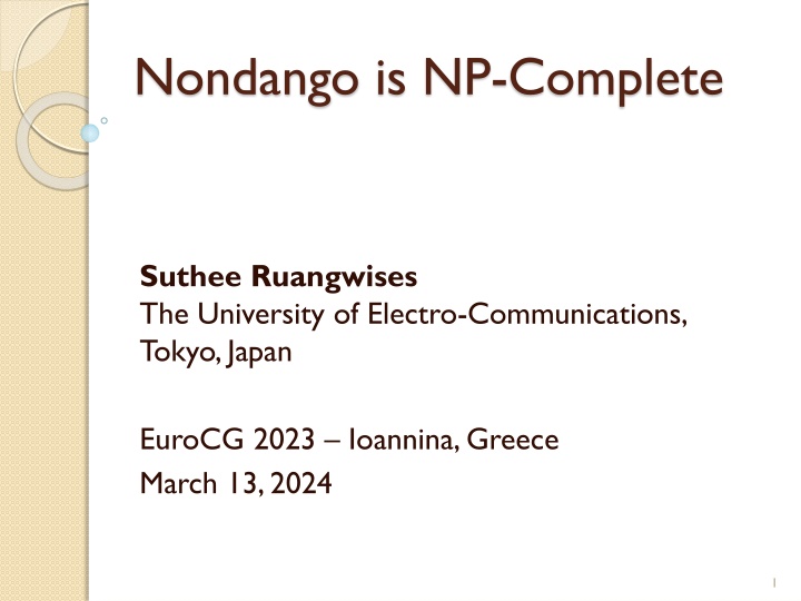 nondango is np complete