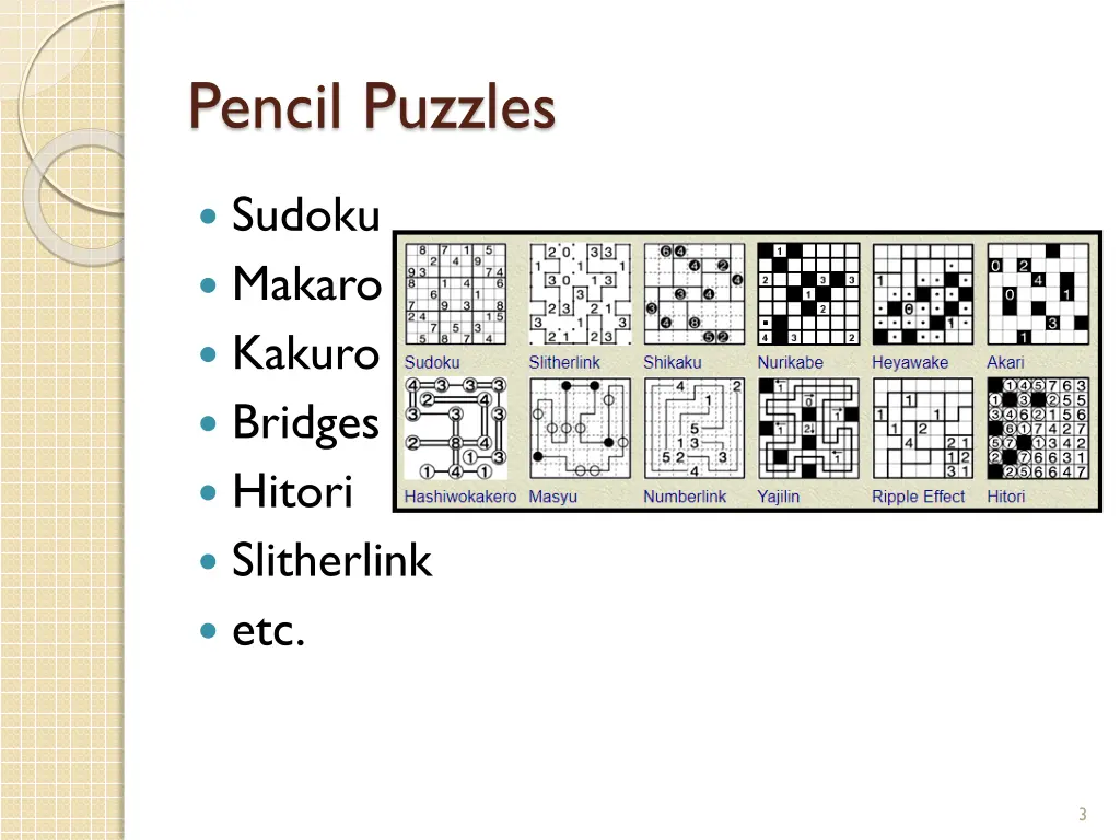 pencil puzzles