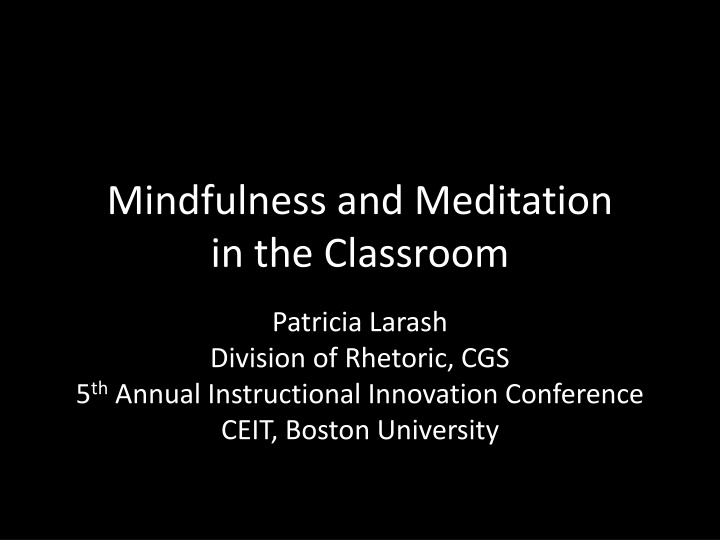 mindfulness and meditation in the classroom