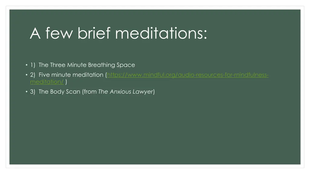 a few brief meditations