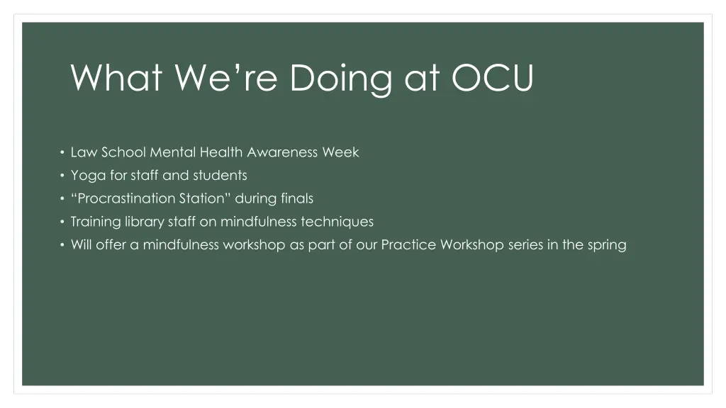 what we re doing at ocu