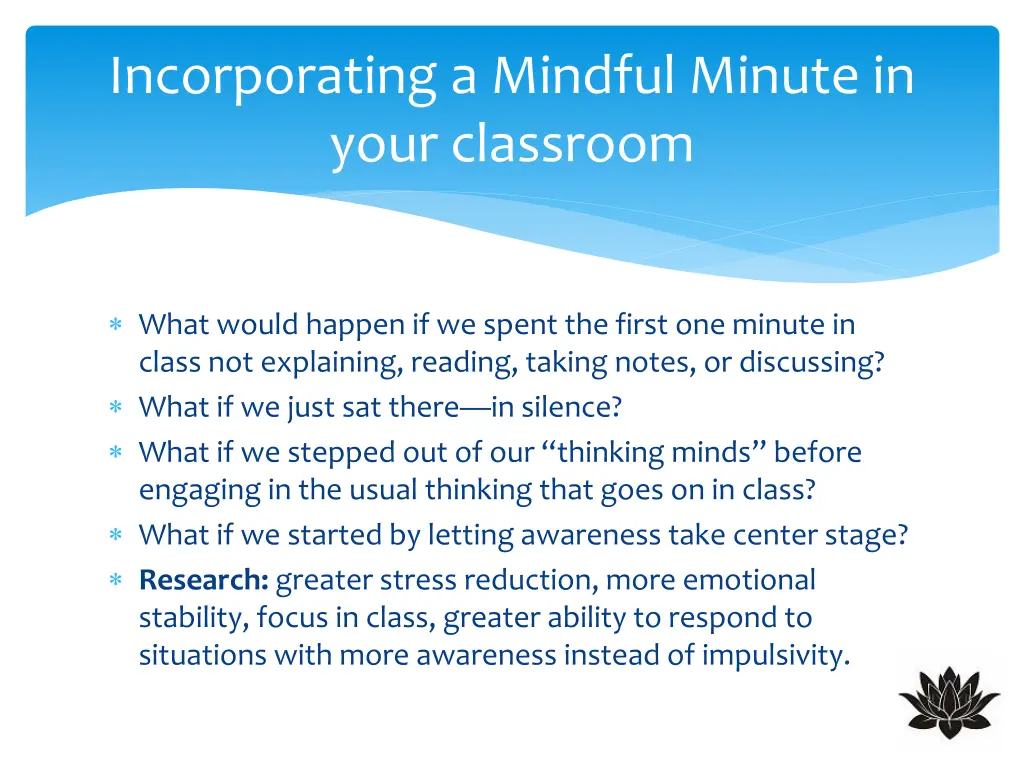 incorporating a mindful minute in your classroom