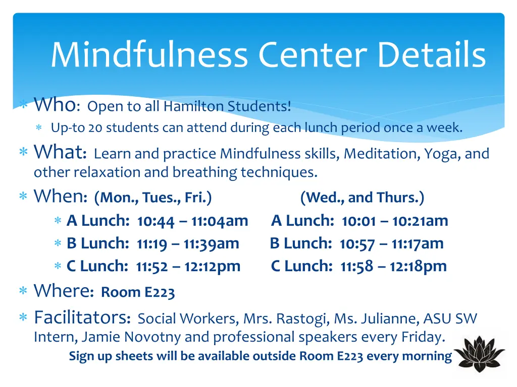 mindfulness center details