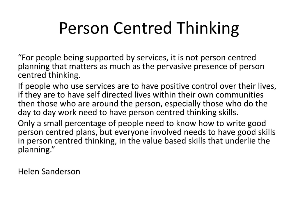 person centred thinking