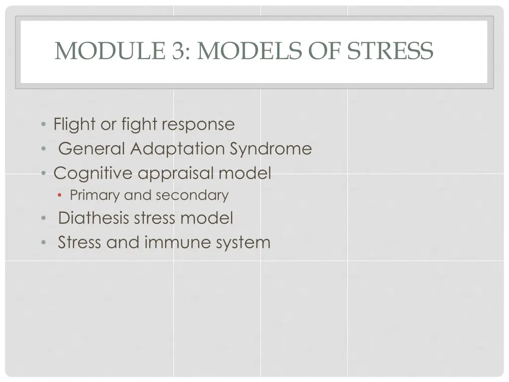 module 3 models of stress