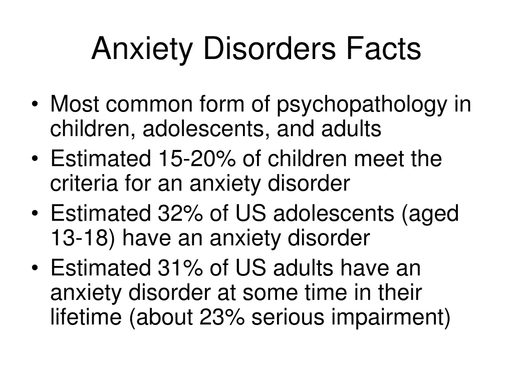 anxiety disorders facts