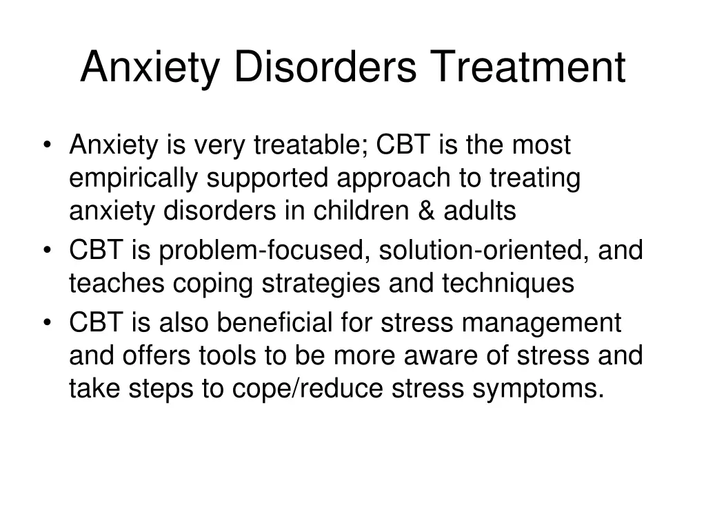 anxiety disorders treatment