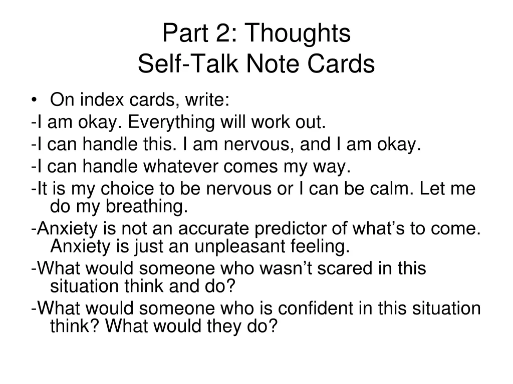 part 2 thoughts self talk note cards