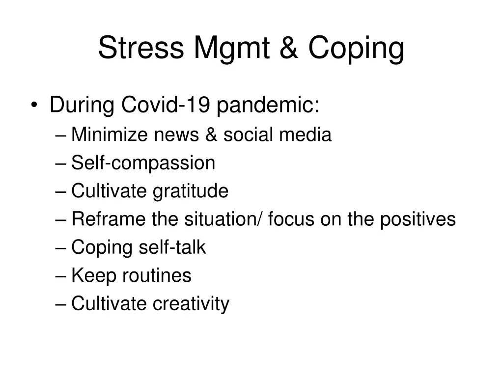 stress mgmt coping