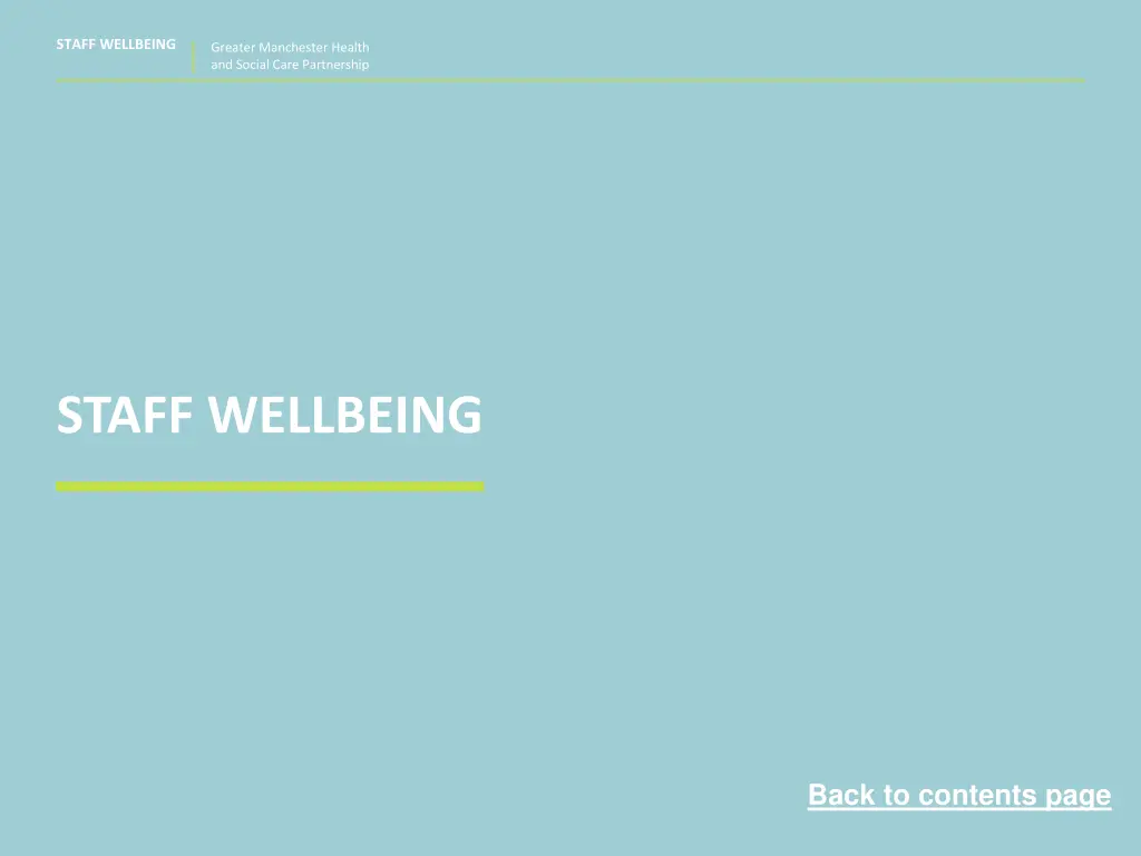 staff wellbeing