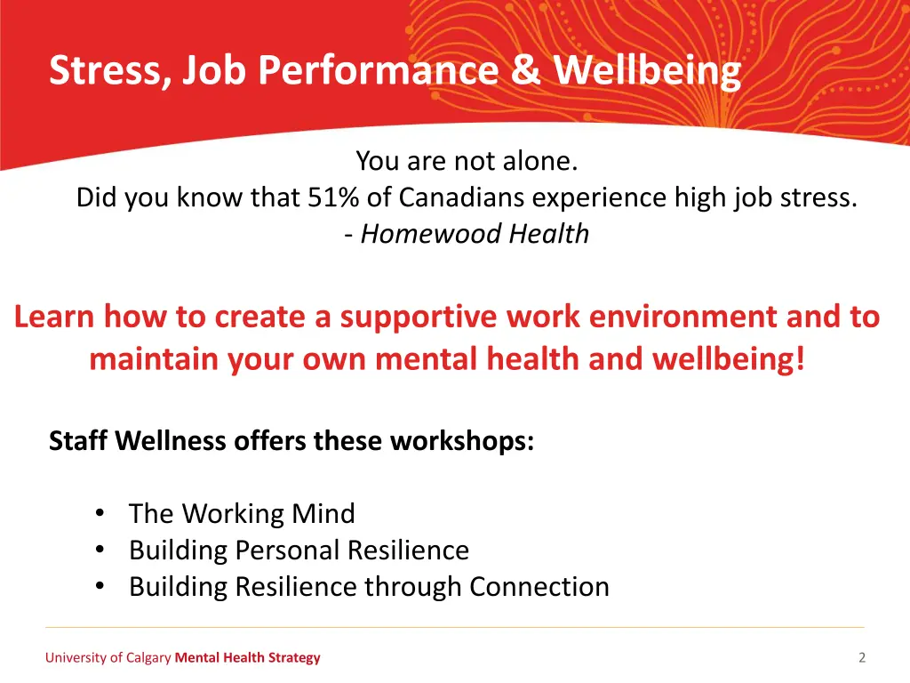 stress job performance wellbeing