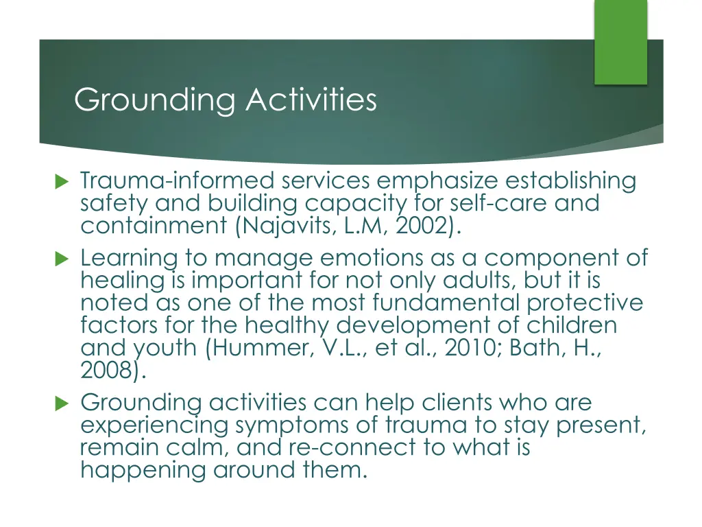 grounding activities