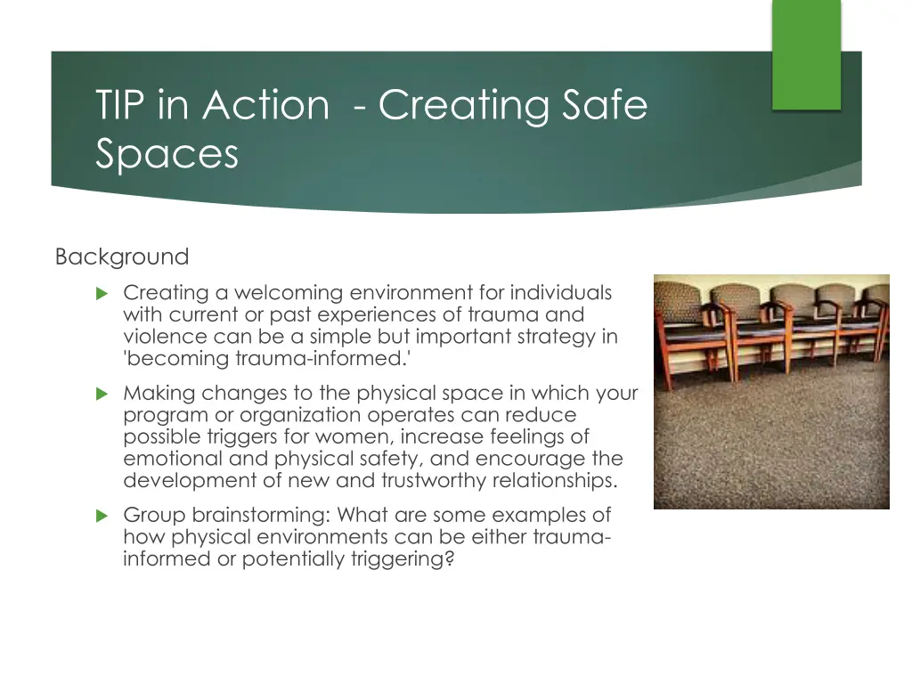 tip in action creating safe spaces