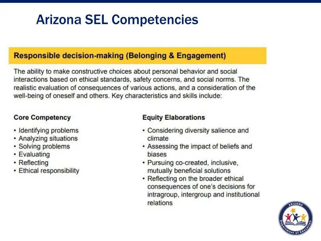 arizona sel competencies 6