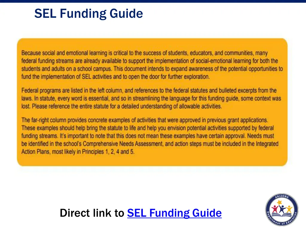 sel funding guide