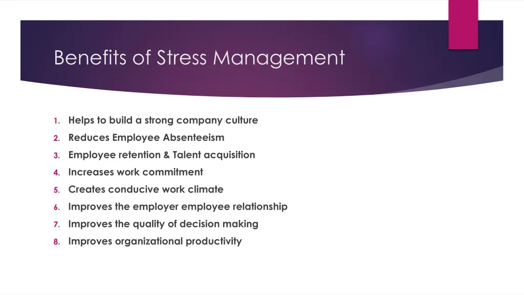 benefits of stress management