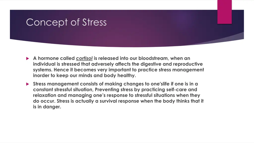 concept of stress