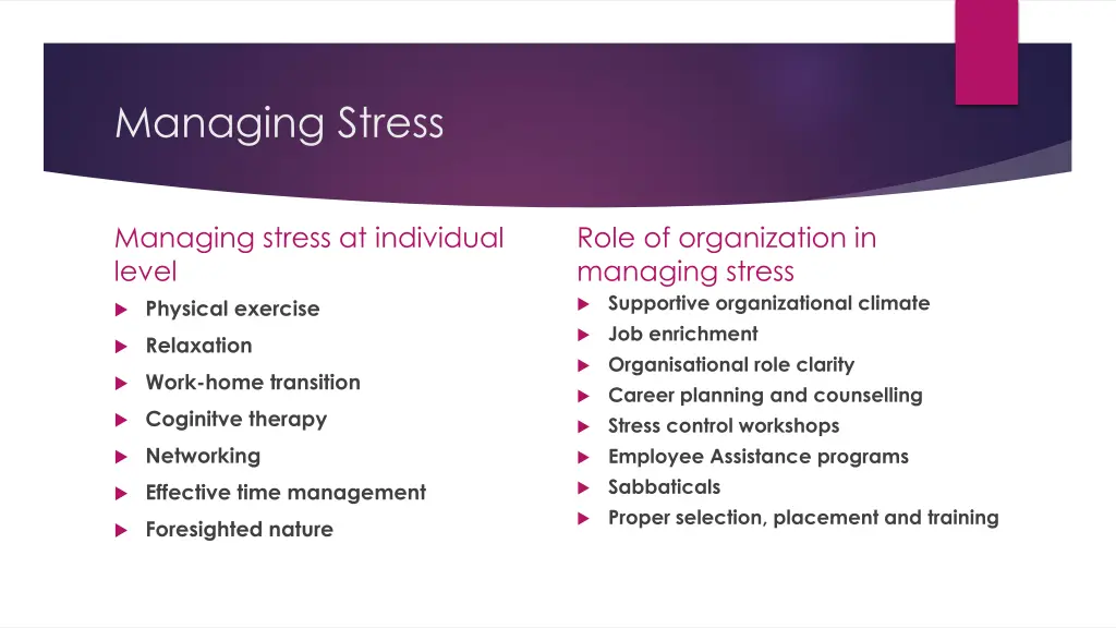 managing stress