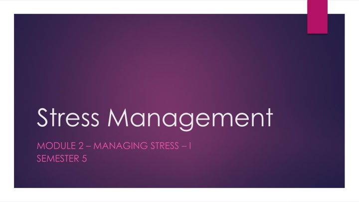 stress management