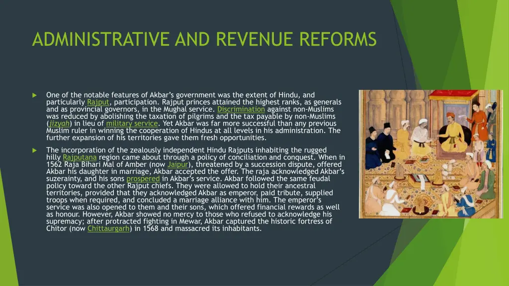 administrative and revenue reforms