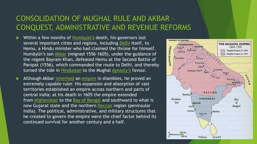 consolidation of mughal rule and akbar conquest