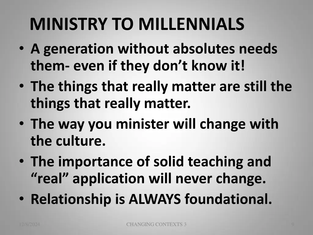 ministry to millennials a generation without