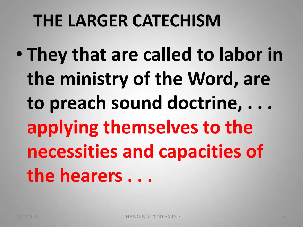 the larger catechism 1