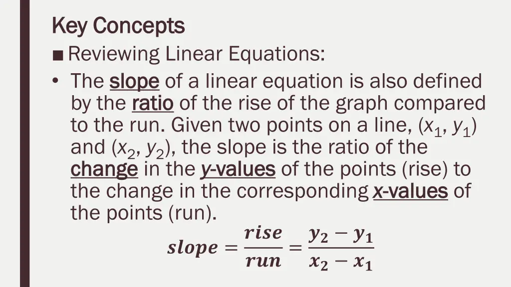 key concepts key concepts reviewing linear