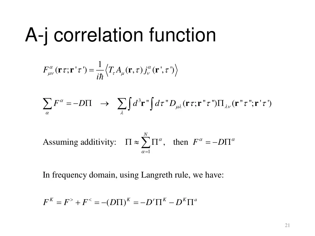 a j correlation function