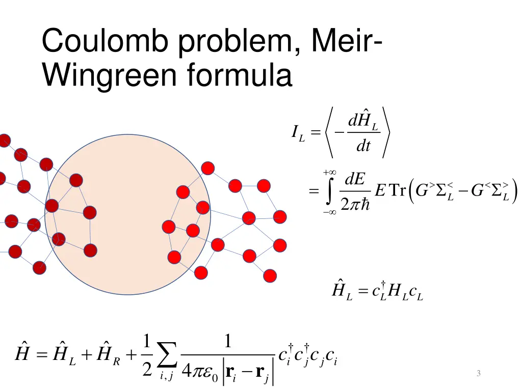 coulomb problem meir wingreen formula