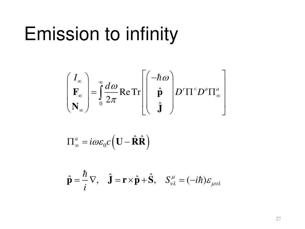 emission to infinity