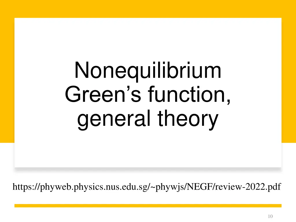 nonequilibrium green s function general theory