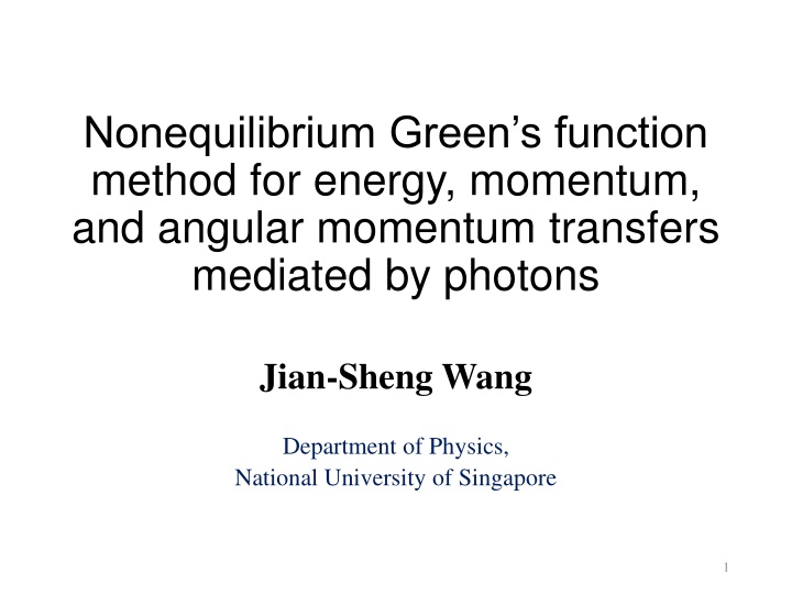 nonequilibrium green s function method for energy