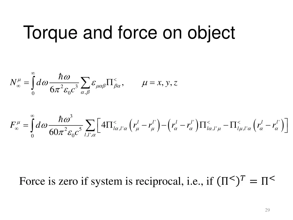 torque and force on object