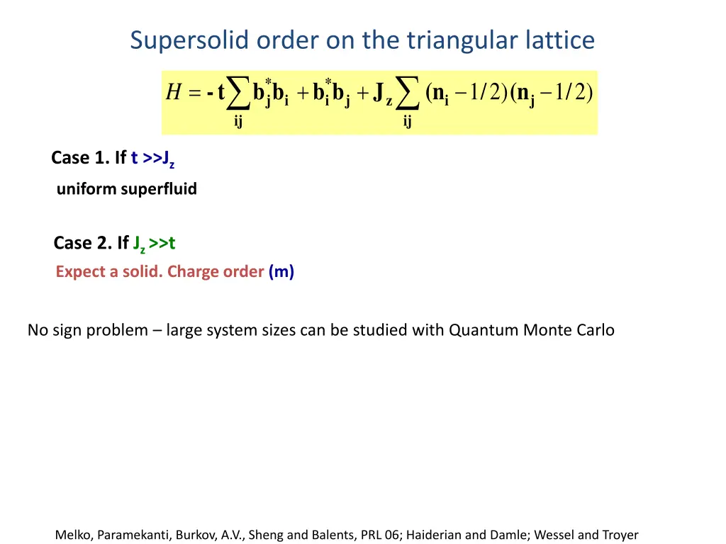 supersolid order on the triangular lattice ij